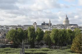 Daire Paris'teki Notre Dame Katedrali'nin apsisi üzerindeki Jean XXIII Meydanı'na bakmaktadır
