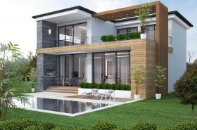 Kuzey Kıbrıs'ta satılık dağ manzaralı lüks villa