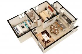 Riviera Maya Puerto Morelos'ta bulunan Selva Escondida'da satılık yeni apartman dairesi