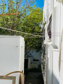 Bir yerleşim bölgesinde sahile yakın taş ev