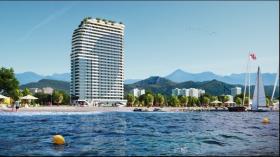 Sahilde lüks bir konut kompleksinde daire