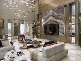 Damac Adası'nda denize sıfır, özel 4 yatak odalı villa